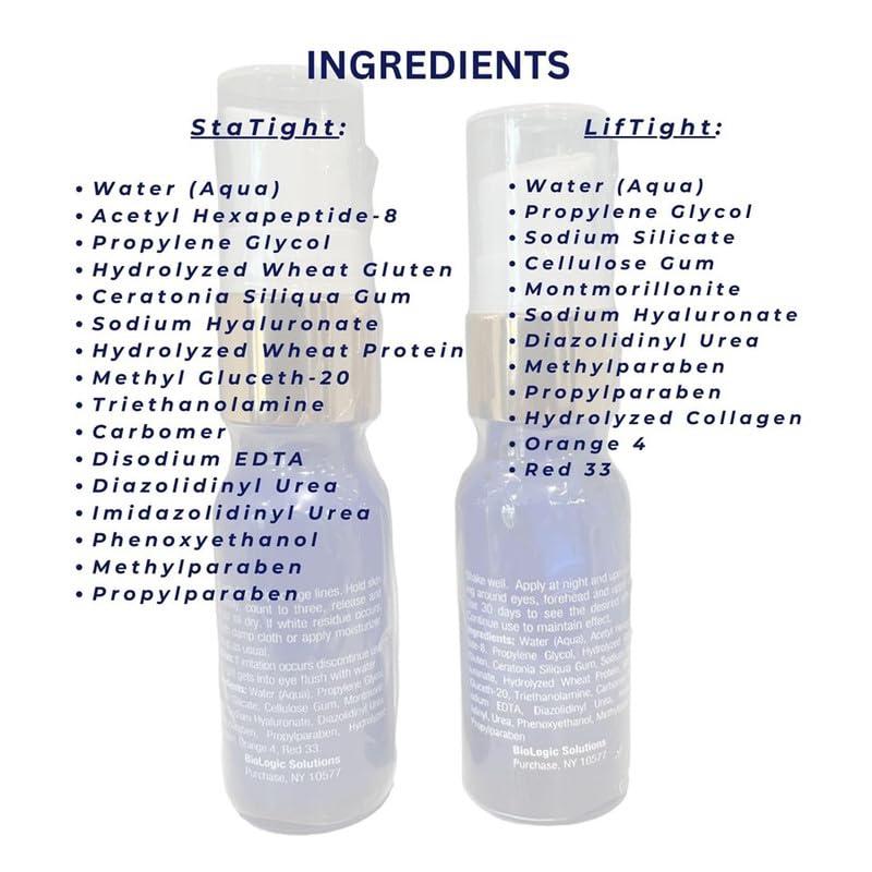 Sta-Tight Sta-Tight & LifTight, Anti Aging Serum & Instant Face Lift Serum, The Perfect Duo Helps Reduce Appearance of Fine Lines & Wrinkles Instantly & Prevent The Formation of New Ones by Biologic Solutions