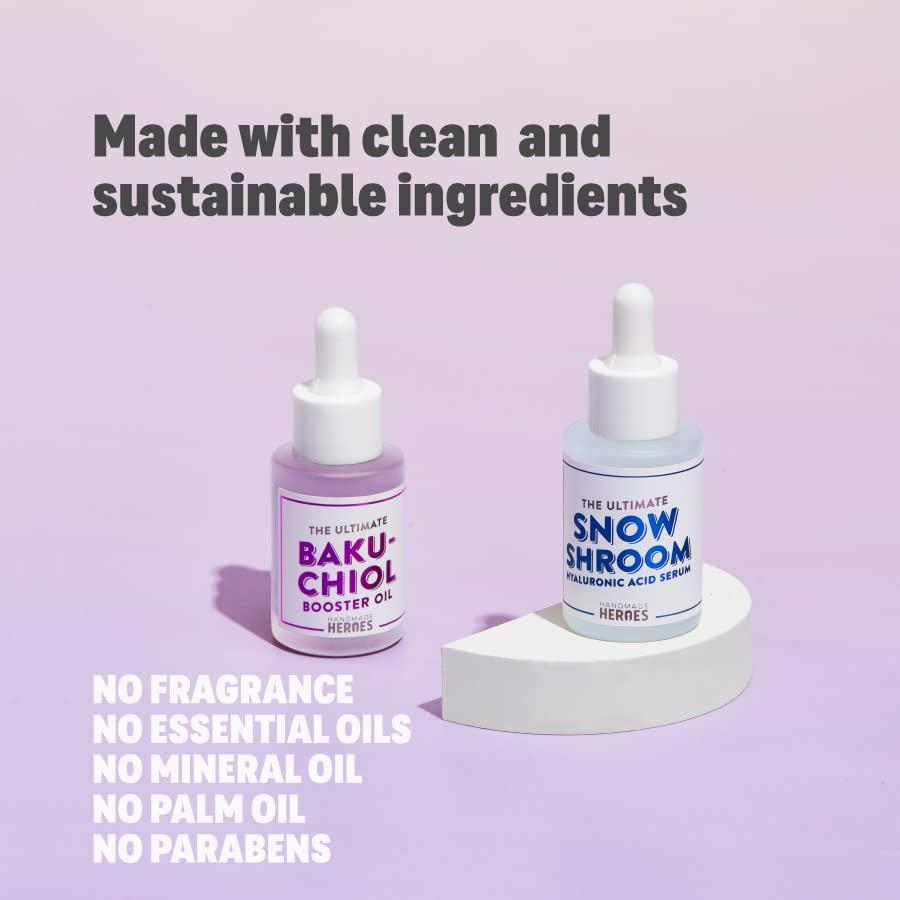 Handmade Heroes Handmade Heroes 2% Bakuchiol Booster Oil with Sugarcane Squalane, All Natural Retinol Alternative For Radiant and Line Smoothing. 1oz