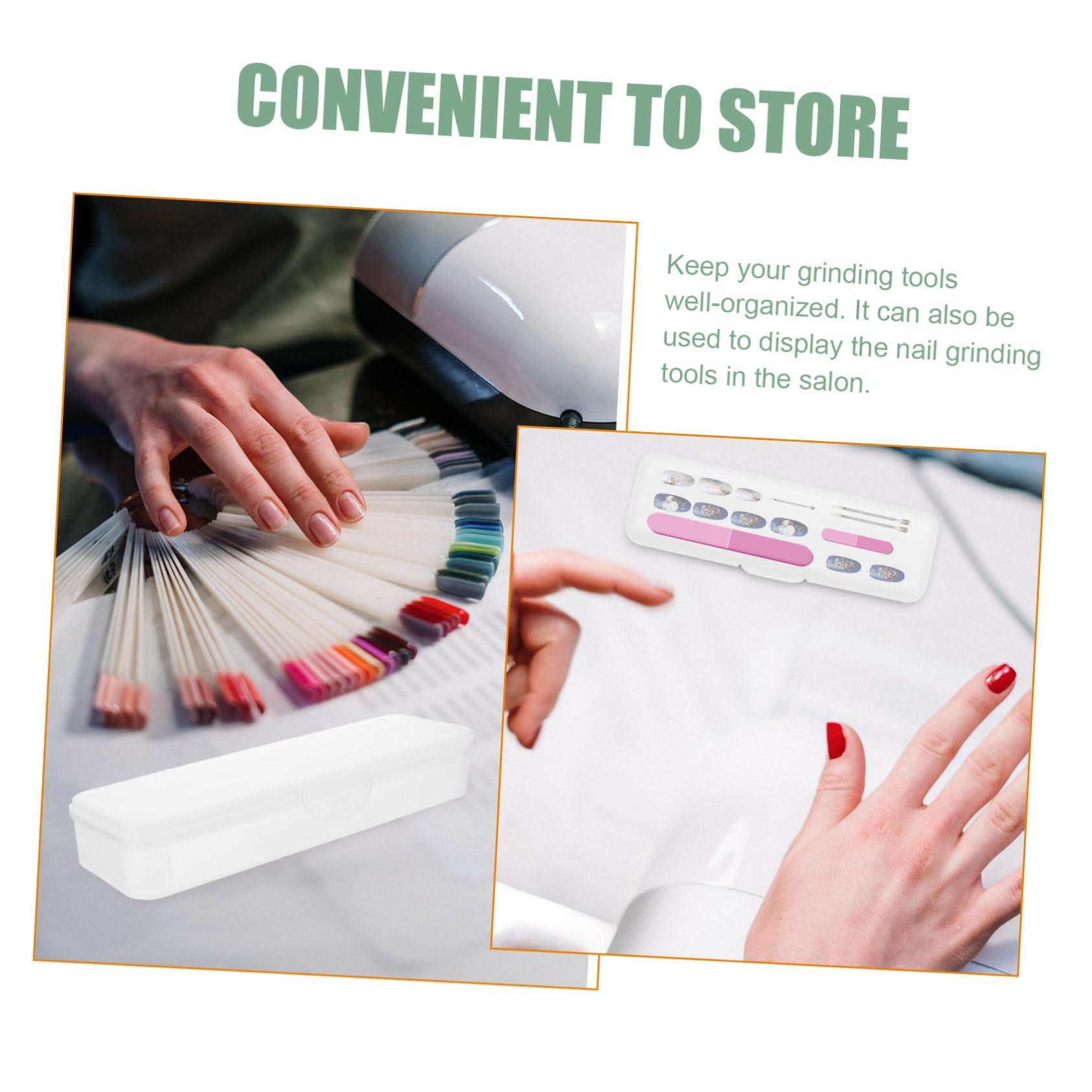 Mikinona Mikinona 2pcs Nail Art Storage Box Nail Drill Bit Case Tool Chest Nail Tools for Nail Art Manicure Tools Nail Salon Organizers Nails Tools Drawers Nail Art Tool Manicure Tool Boxes Plastic