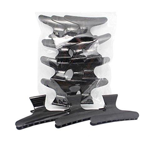 ericotry 12 Black Hairdressers Butterfly Hair Style Styling Hair Clamps Salon Section Clips Clasps Claw Barrettes Hairdressing Salon Tool