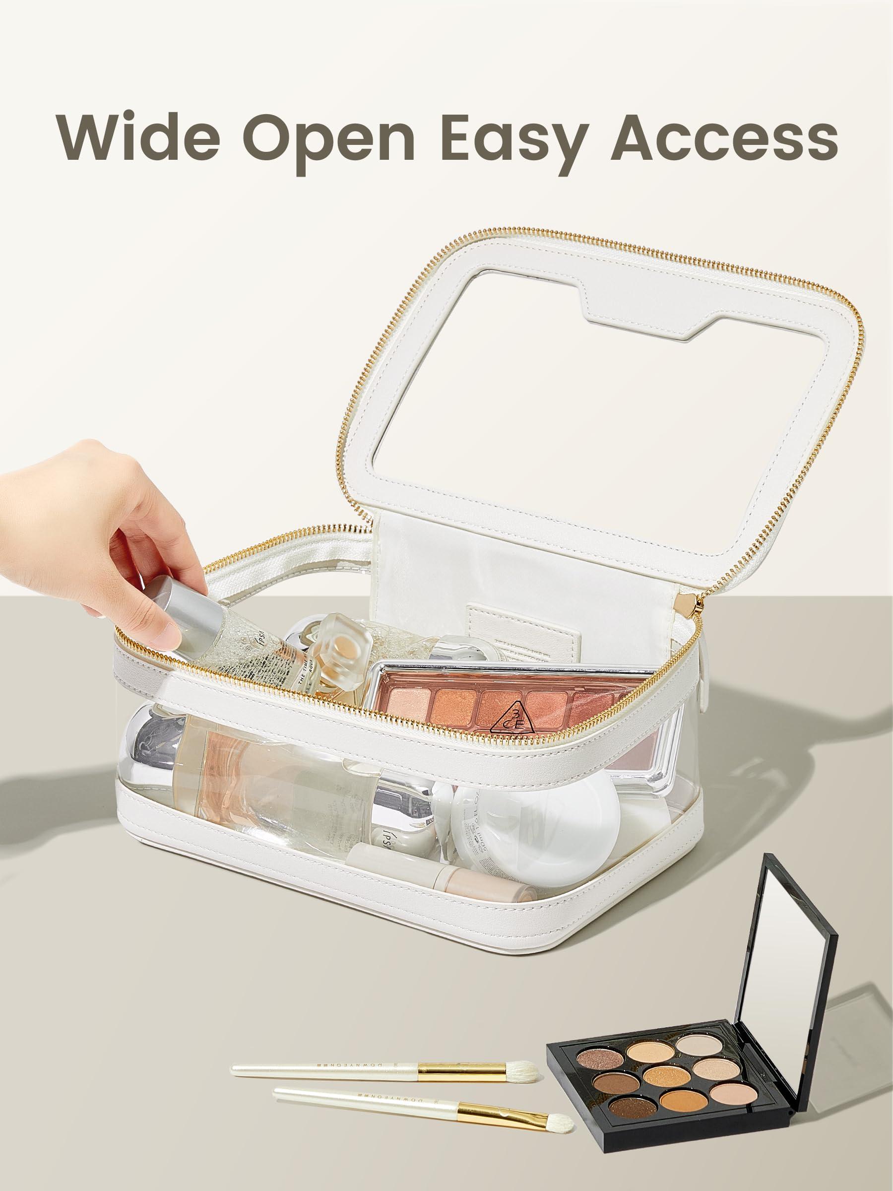 ROWNYEON ROWNYEON Clear Makeup Case Toiletry Bag Multipurpose Travel Makeup Train Case Portable Cosmetic Organizer Transparent Storage Bag White