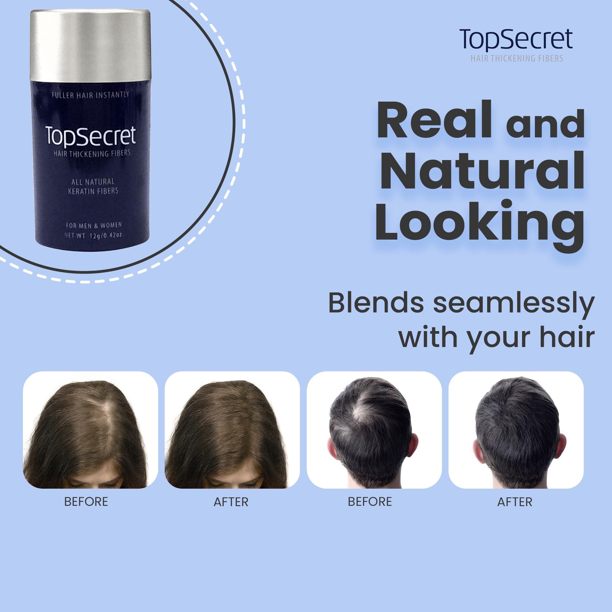 Top Secret Top Secret Hair Thickening Building Fibers Refills - Undetectable & Natural Hair Filler - for Men & Women - Instantly Fill In Fine Thinning Hair - Weather & Sweat Resistant (Light Blonde, Travel)