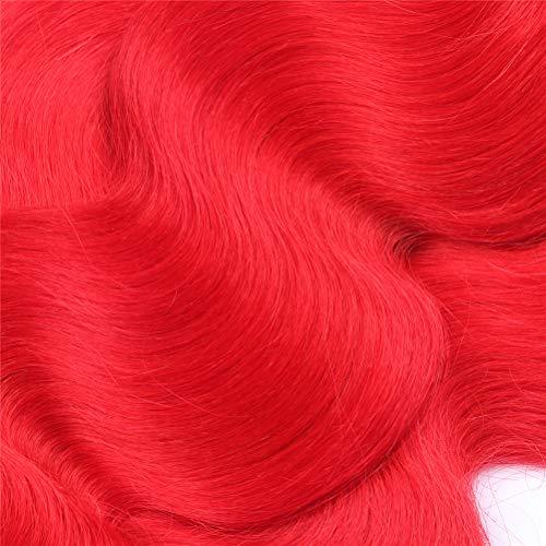 General Zara Hair Brazilian Red Hair 4 Bundles Deals Body Wave Bright Red Human Hair Extensions Cheap Red Wavy Virgin Hair Weave Wefts 400g/Lot Mixed Length (10 10 10 10 Inch)