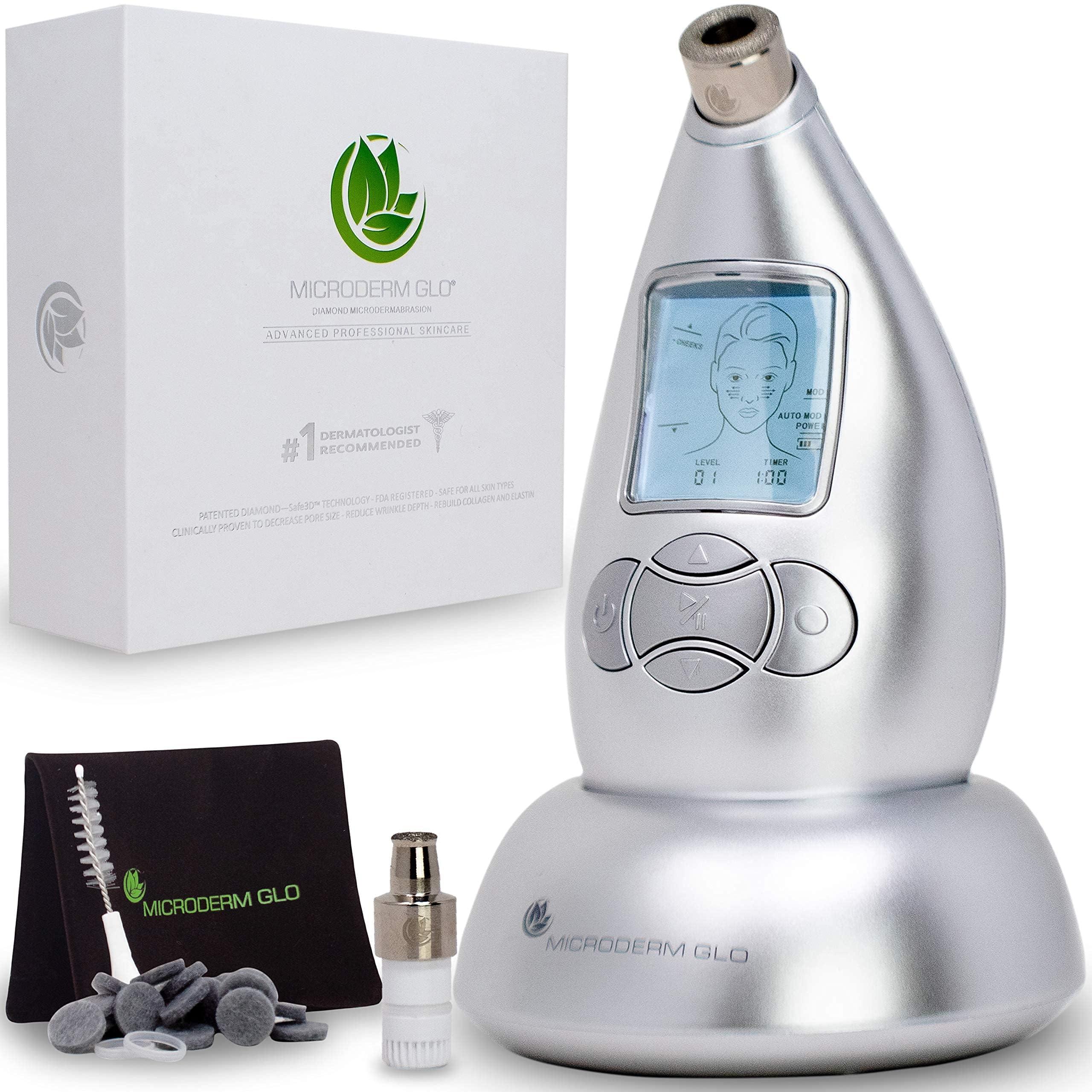 Microderm GLO Microderm GLO Diamond Microdermabrasion Machine - Best Gift for Women - Dermabrasion & Anti Aging Wrinkle Skincare - Home Facial Treatment System - Blackhead Remover & Exfoliator for Acne Scars