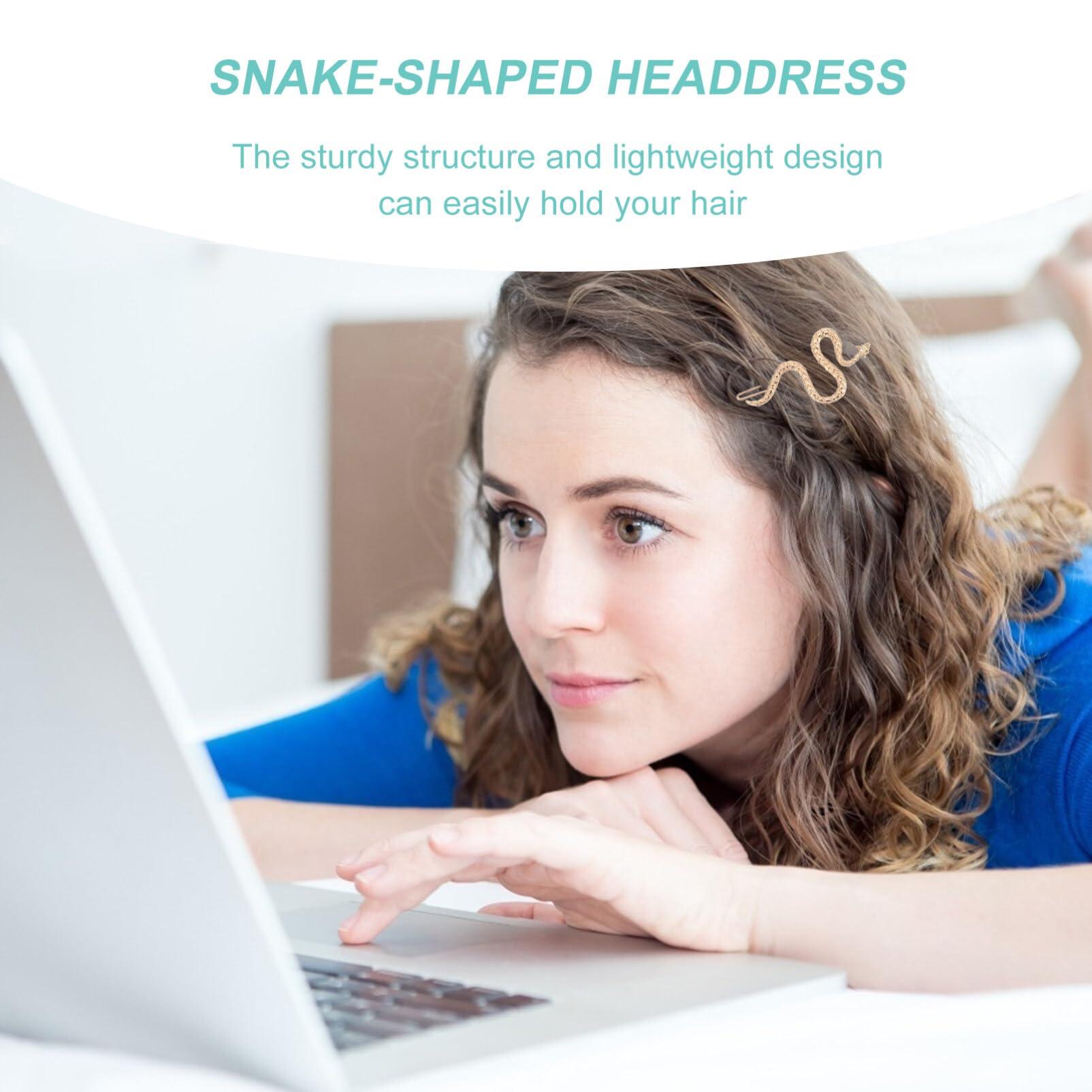 FRCOLOR FRCOLOR Snake Hair Clips 4pcs Snake Hairpin Wedding Hair Clips Metal Gold Snake Jewelry Geometric Hair Clips Snake Hair Barrettes Snake Pattern Hair Snap Clips Alloy Hair Trinket Banana Gift