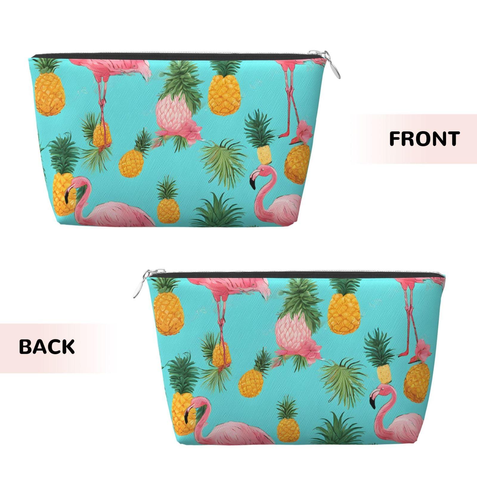 ESASAM Flamingo Printed Leather Travel Wash Bag, Stylish And Durable, Easy To Carry