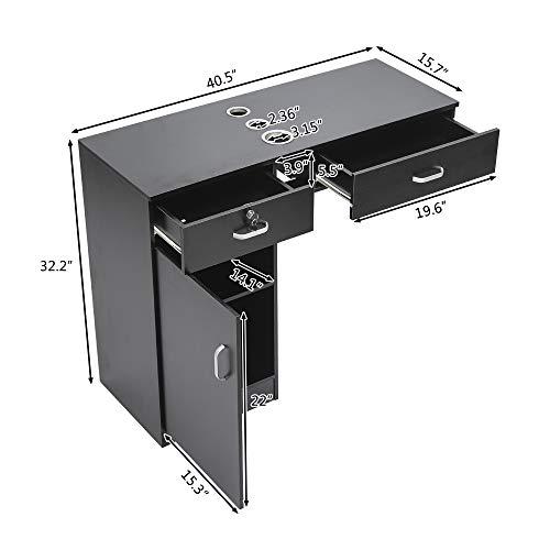 Henf Henf Locking Wall Mount Hair Styling Barber Station with 2 Drawers and 1 Cabinet 3 Hairdryer Stylist Equipment Salon Cabinet Holder Storage Beauty Salon Spa Equipment(Style-2)