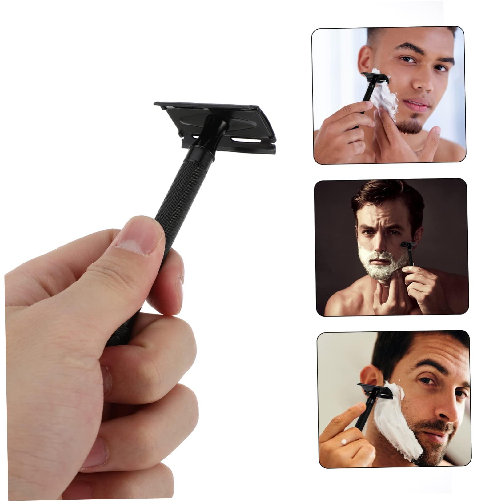 balacoo balacoo 2pcs Men's Double Edge Safety Razor Reusable Shaving Tool Manual Beard Trimmer Double Sided Razor for Women Precision Cutting