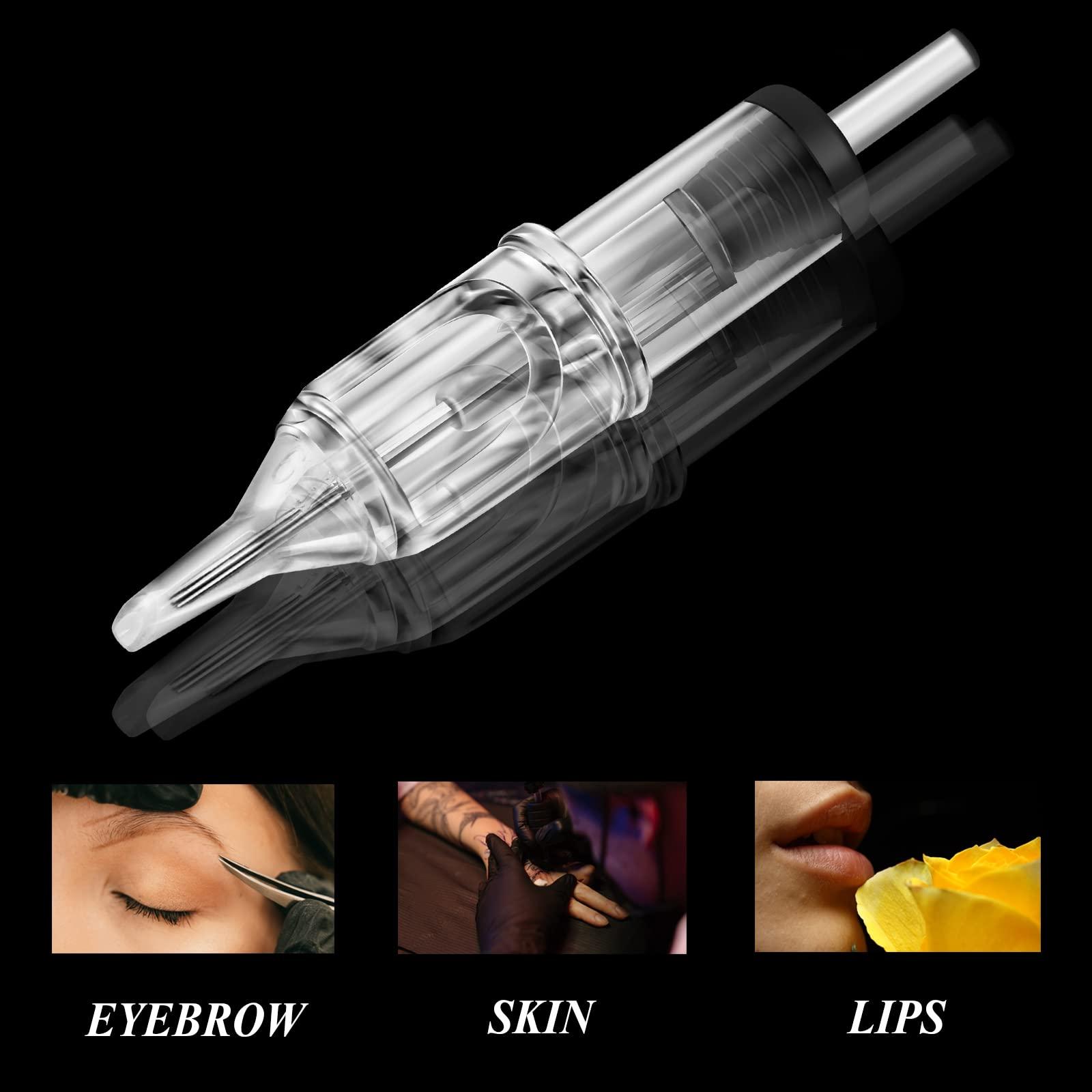 Ruicoo Tattoo Cartridge Needles - 40Pcs Mixed Sizes Tattoo Needles Cartridge Round Shader 3RS 5RS 7RS 9RS for Tattoo Kit and Tattoo Artists