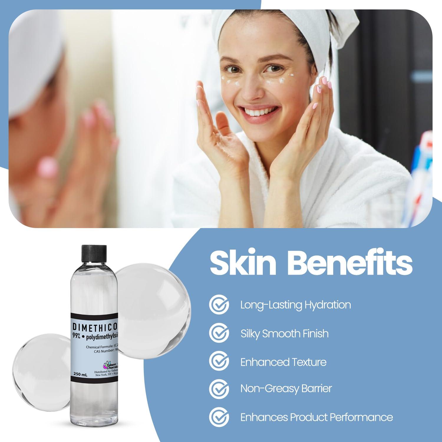 Talsen Chemicals Talsen Chemicals Dimethicone Oil Pure (250 mL / 8.45 Fl Oz) DIY Pure Dimethicone Cosmetic Grade Skin Moisturizer and Head Lice Treatment, Liquid Silicone Oil for, Gun Oil