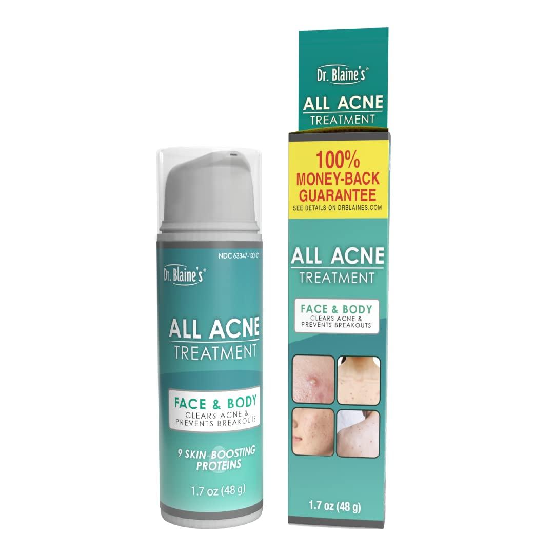Dr. Blaine's All Acne Treatment - Face and Body - Spot and Full Coverage - Gel Formula - 9 Skin Boosters