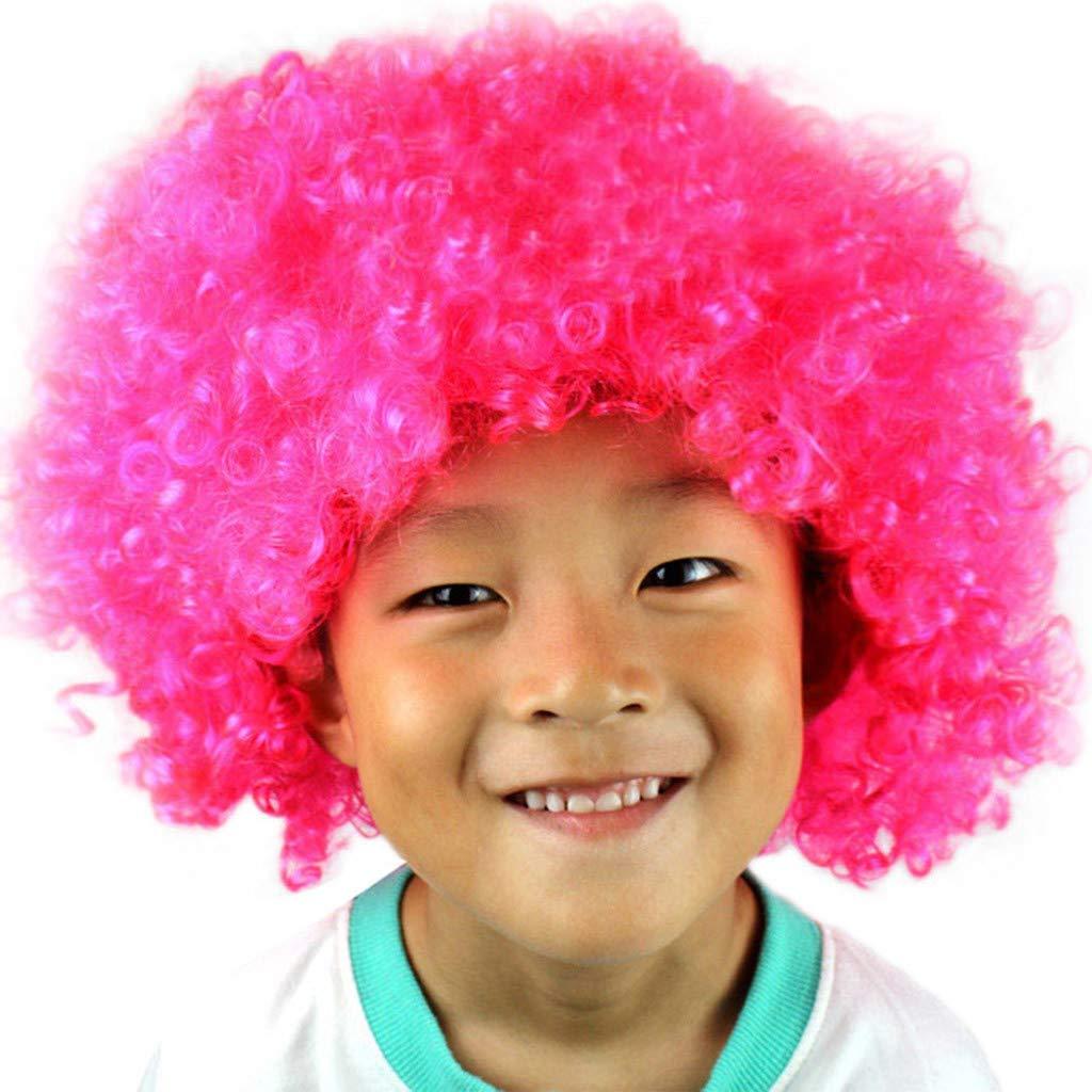 HELLORSO HELLORSO Blue Short Kinky Afro Wigs-Women Men Fluffy Curly Disco Hippie Wig for Costume Cosplay Halloween Christmas Party H