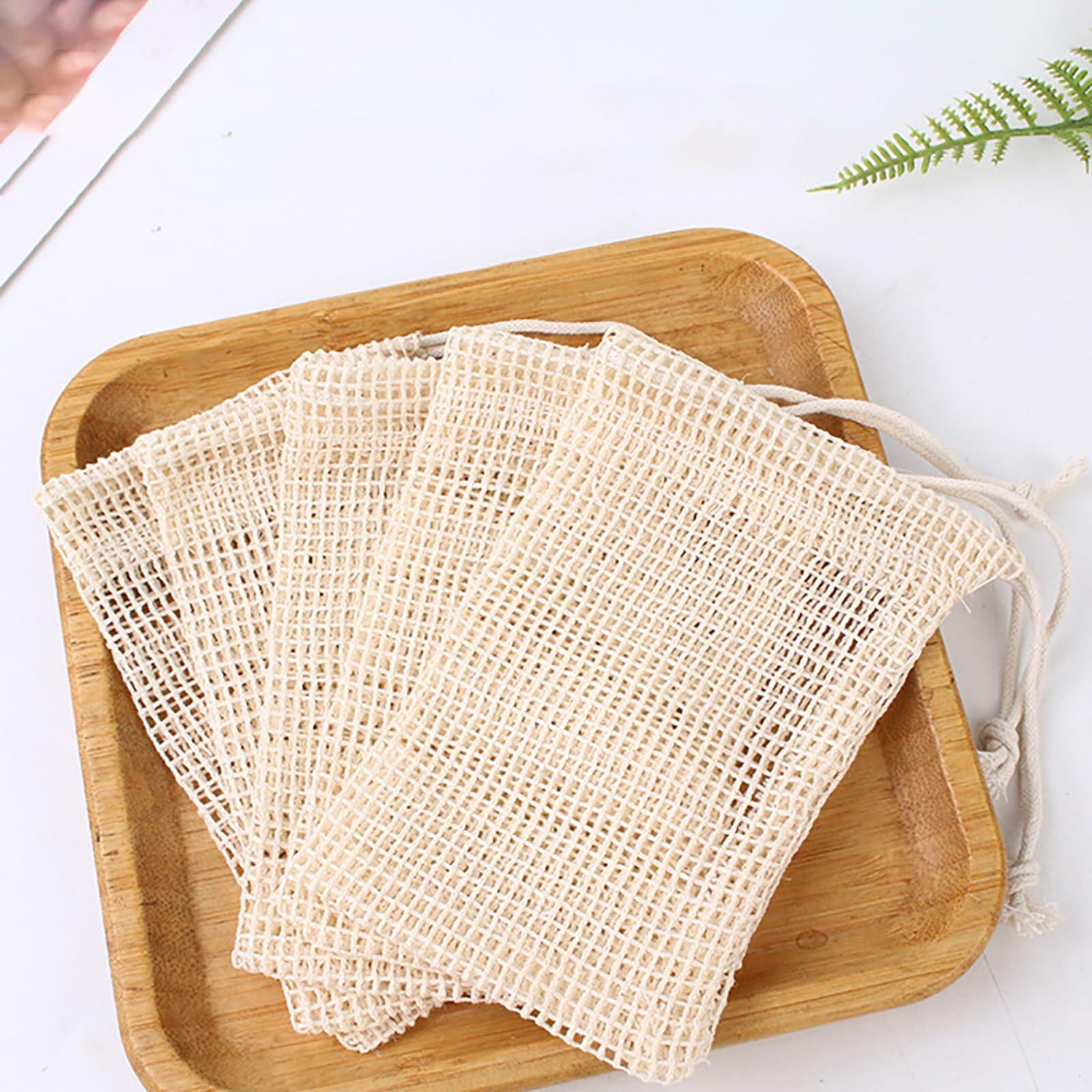 BFLCTTBD BFLCTTBD 5 PCS Soap Saver Bag Net Soap Pouch Exfoliating Soap Bags Handmade Mesh Soap Pouch Soap Sacks for Shower Drawstring Soap Loofah