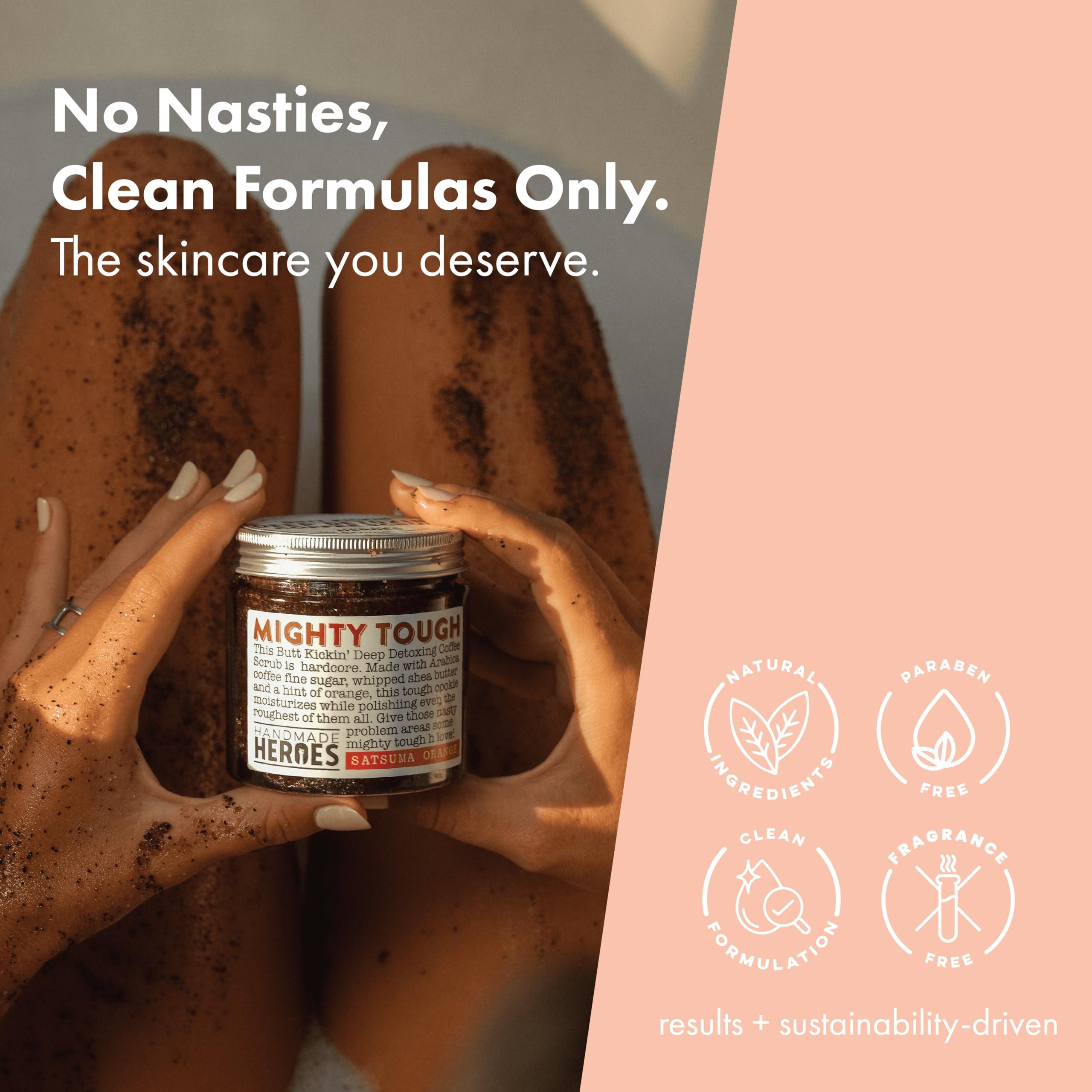 Handmade Heroes Coffee Scrub Foot & Body Exfoliator and Lip Scrub Bundle - 100% Natural Vegan Skin Care by Handmade Heroes