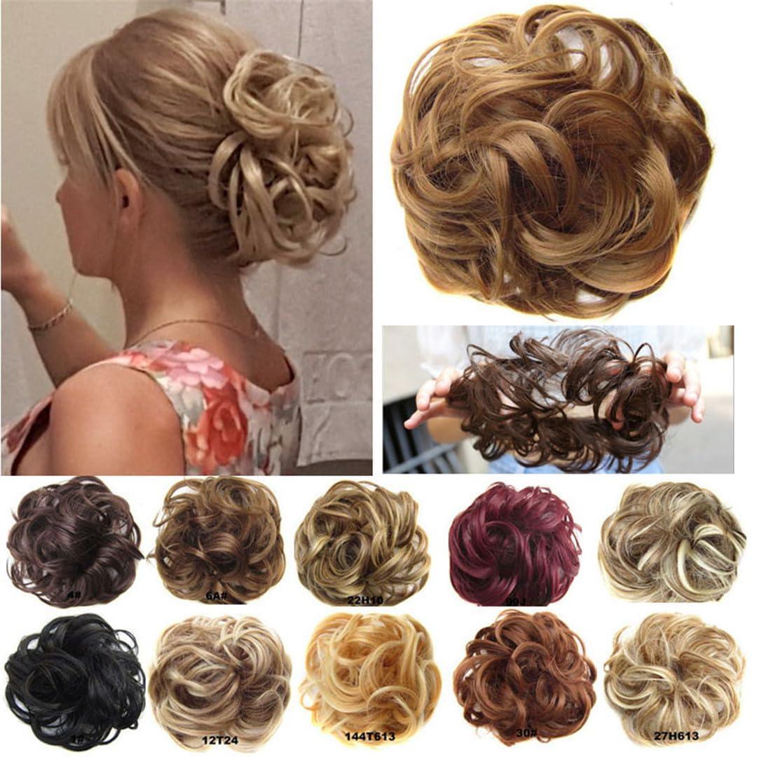 Wjnvfioo Bun Chignon Hair Pad Elastic Hair Rope Band Synthetic Hairpiece Hair Accessories For Women