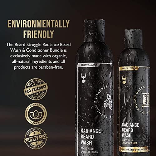 The Beard Struggle The Beard Struggle - Radiance Beard Wash & Conditioner Bundle - Silver Collection - Pack of 2, Viking Storm - Nourish, Cleanse, Softens, & Strengthens Beard - Beard Wash and Conditioner for Men