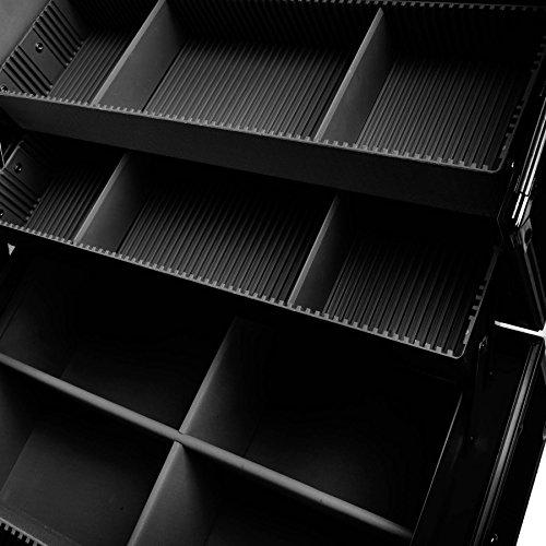 SHANY SHANY Essential Pro Makeup Train Case Cosmetic Box Portable Makeup Case Cosmetics Beauty Organizer Jewelry storage with Locks, Multi Compartments Makeup Box and Shoulder Strap - Jet black