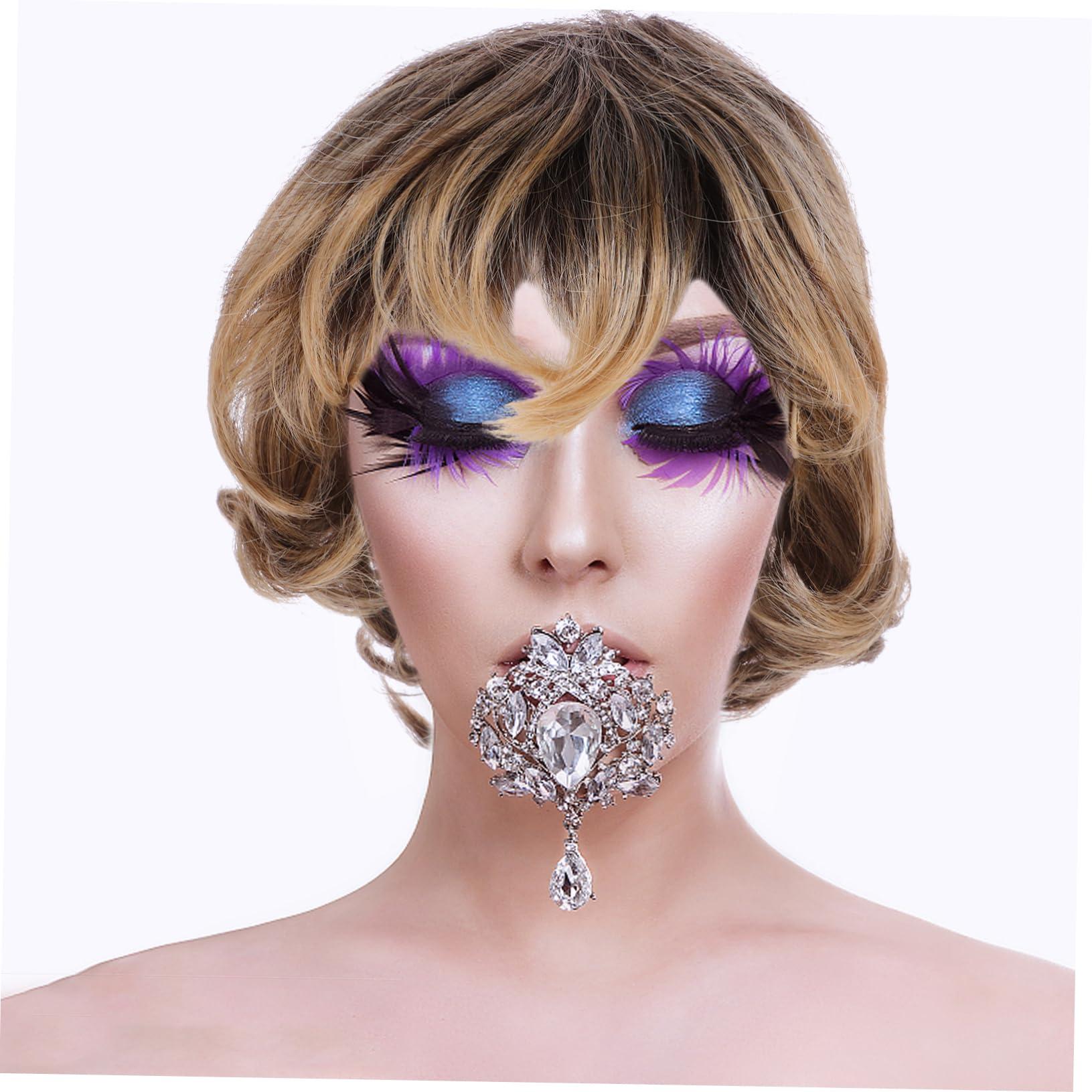 Housoutil Housoutil 2pcs Women\'s Short Curly Wig Pixie Wig Short Wigs for Women Hair Wig for Women Wigs for White Women Party Wigs for Women Wigs for Women Human Hair Short Wig for Women Woman Yellow