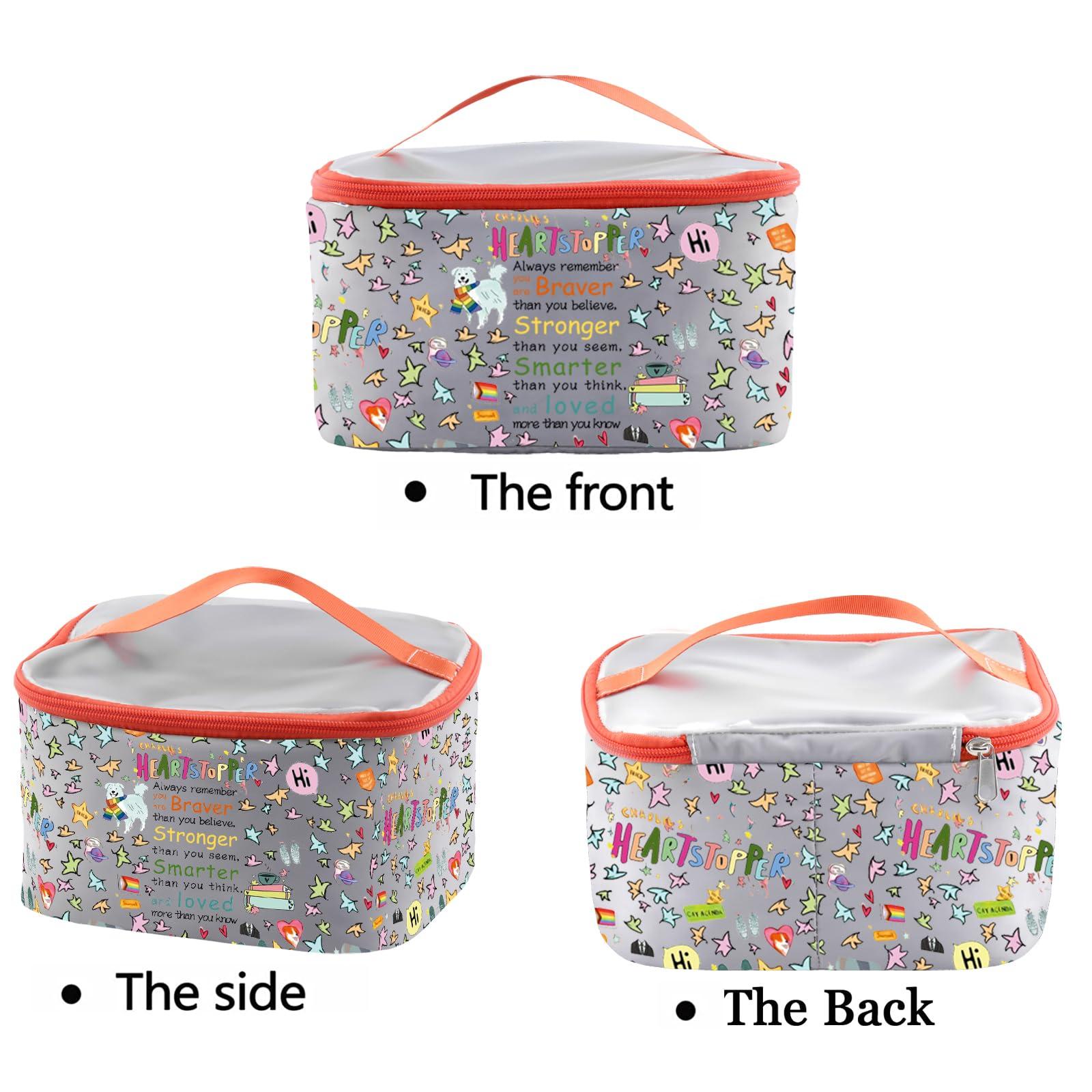 PXTIDY PXTIDY Heart Stop Tv Show Cosmetic Makeup Case Lgbtq Gift Hi Hi Leaves Travel Zipper Pouch Spotify Inspired Makeup Bag