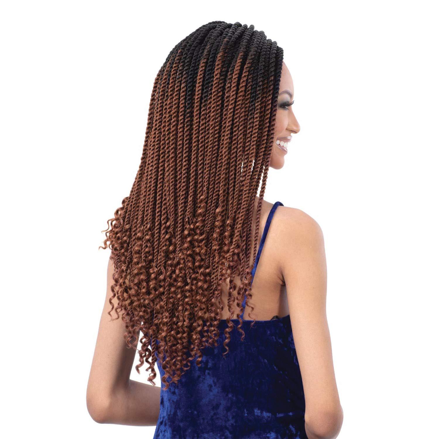 FreeTress Braids Freetress Synthetic Pre Looped Crochet Braid 3X GORGEOUS TWIST 18" (1 Jet Black)