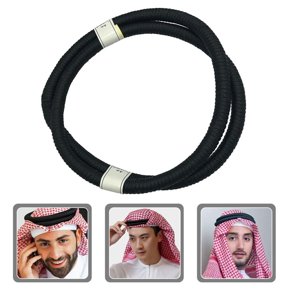 SEWACC SEWACC Mens Bandanas Arab Rope, 54cm Arab Keffiyehs Scarf Wrap Muslim Headscarf Headband Suit Shemagh Desert Prince Head Wrap Scarf Headpiece Turbante Arabe Para Hombre A