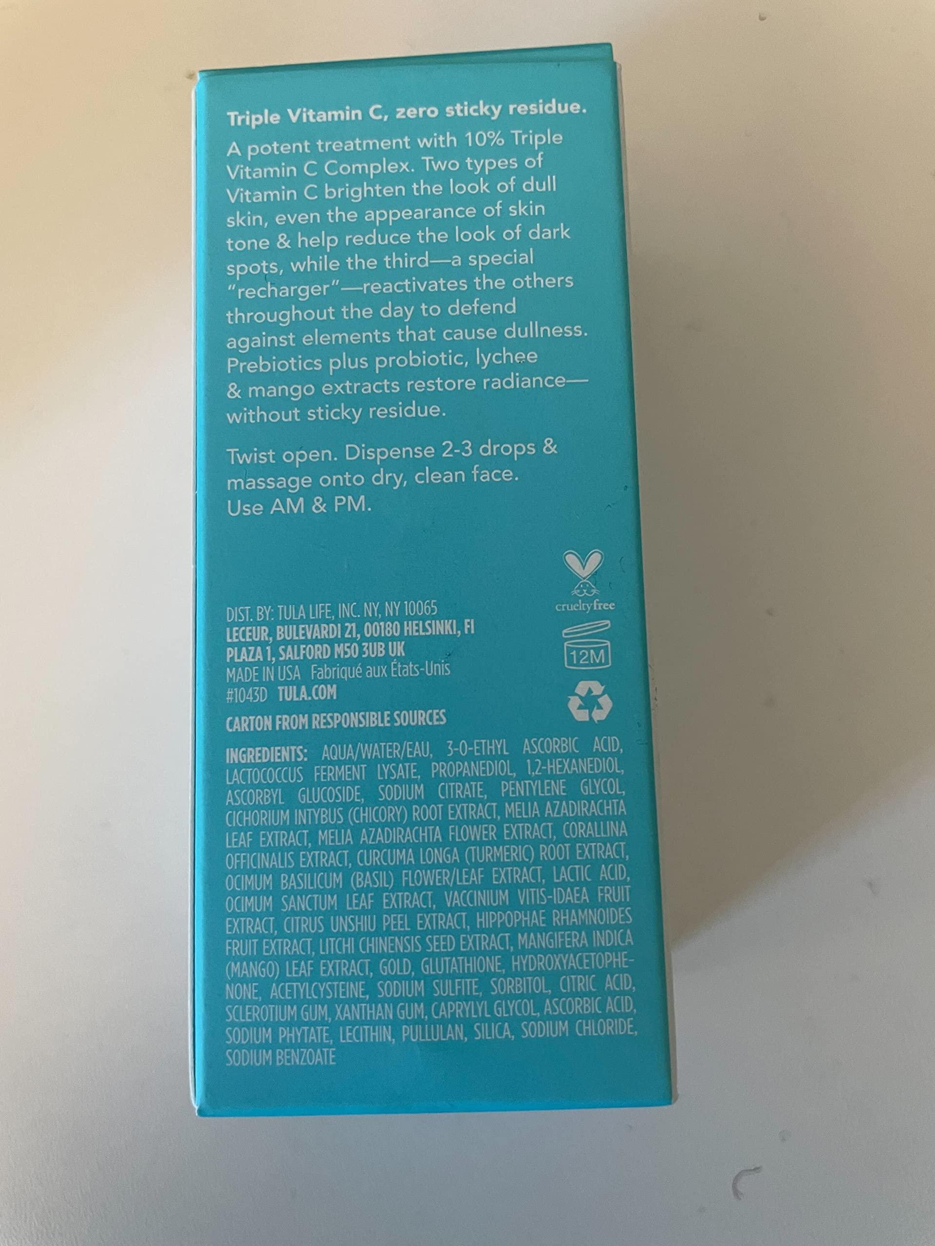 TULA TULA Skin Care Brightening Treatment Drops - Vitamin C Serum, Brightens the Look of Dull Skin & Dark Spots, 1 fl oz.
