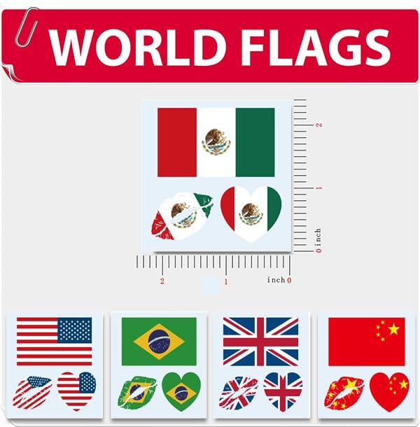 Y&C TENCOB Y&C TENCOB American Flag Tattoos,25 Sheets America USA Flag Temporary Face Tattoos Stickers,100 Pcs Waterproof Sweat National Flag Removable Fake Tattoos For Men Women Kids(America)