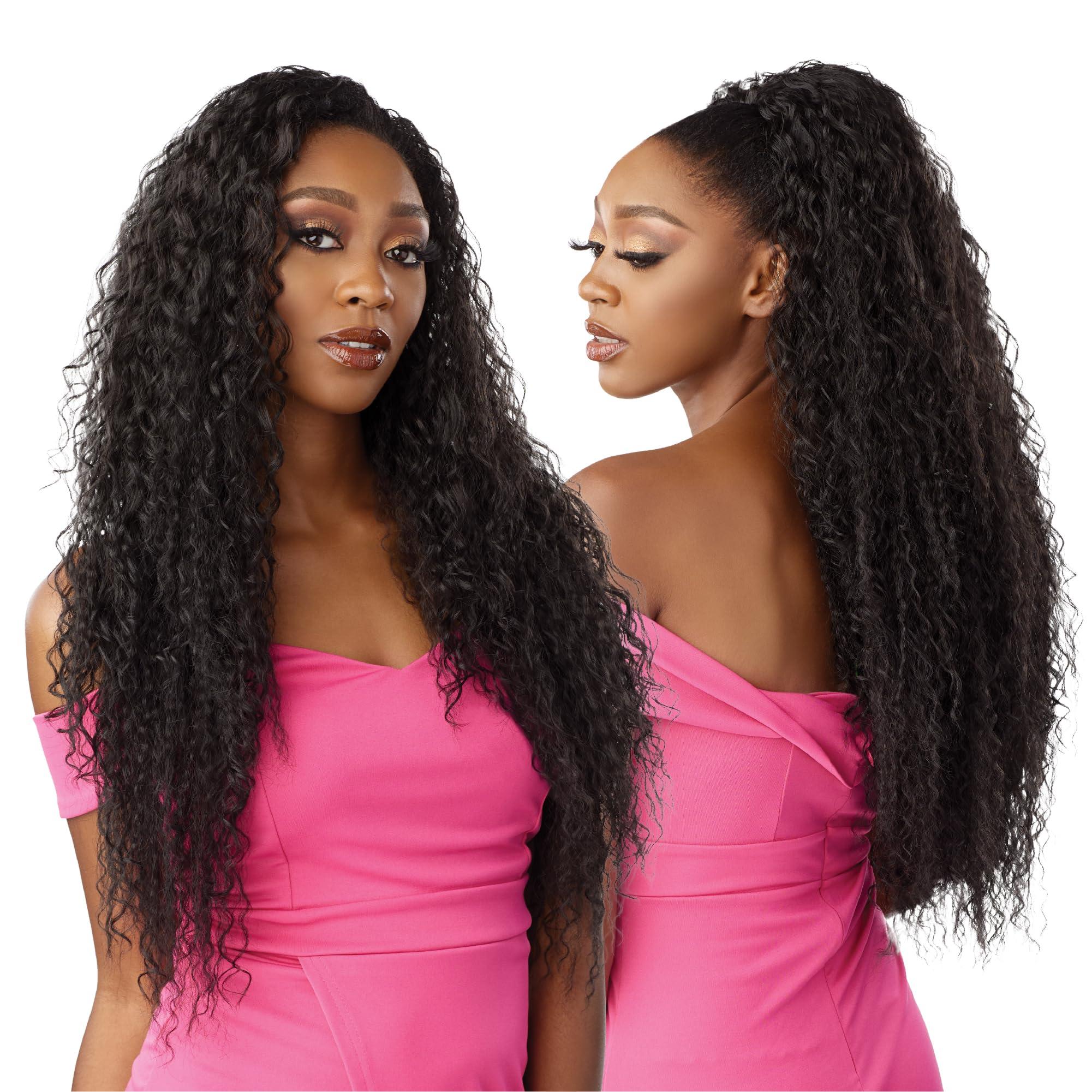 Sensationnel Sensationnel Instant weave half wig - 20 synthetic blendwig adjustable drawstring for seamless hair blending (1B OFFBLACK)