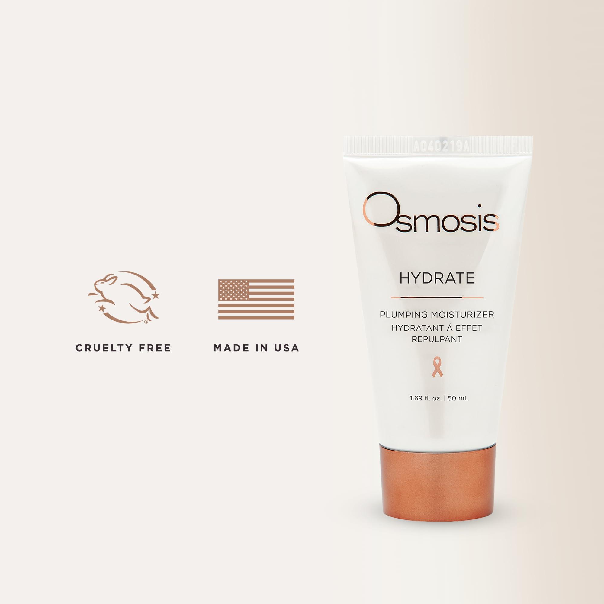 OSMOSIS OSMOSIS Facial Moisturizer and Serum Kit, HYDRATE (1.69oz) Plumping Facial Moisturizer with Shea Butter, CORRECT (1oz) Preventative Retinal Facial Serum Collagen Booster