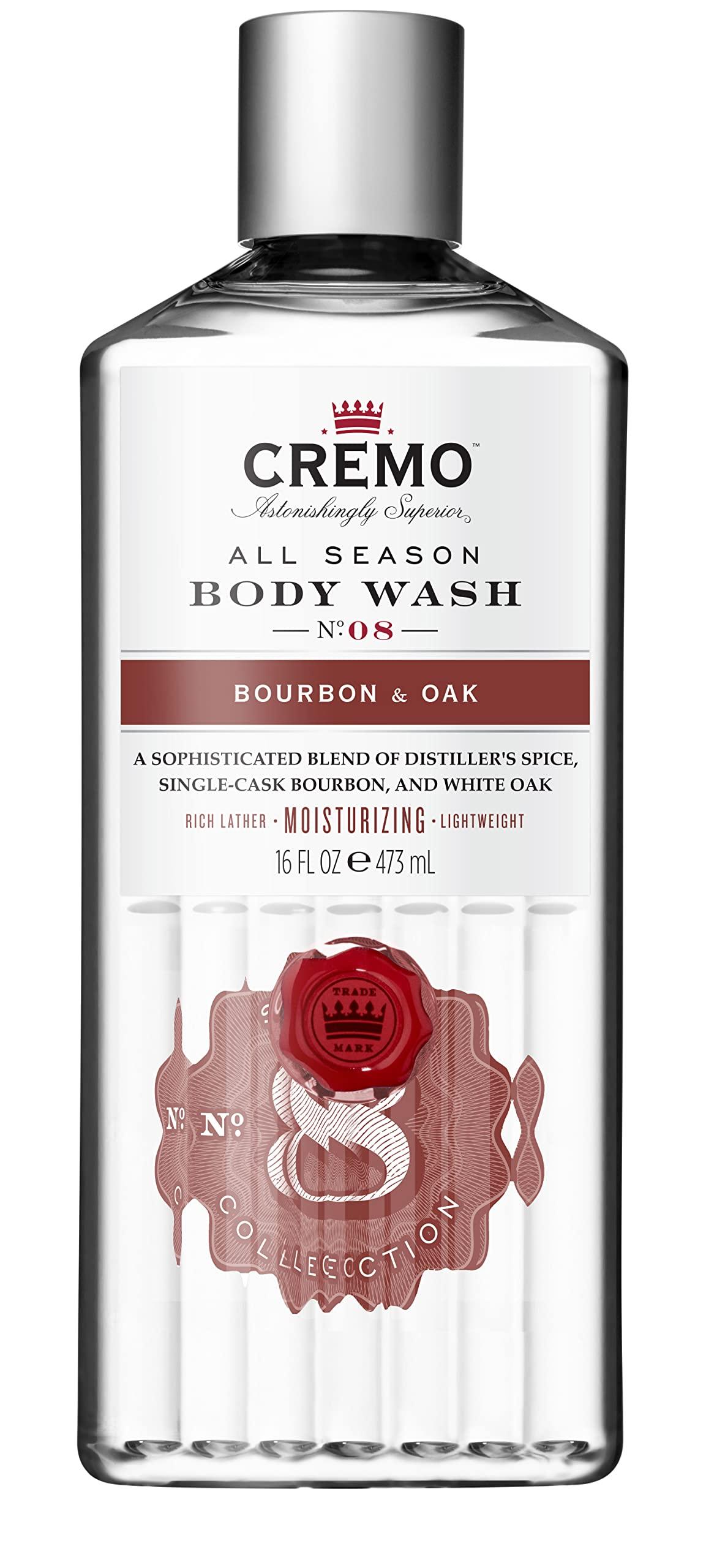 Cremo Cremo Men\'s Body Wash Bundle with Silver Water & Birch and Bourbon & Oak Scents, 16 Fl Oz Each