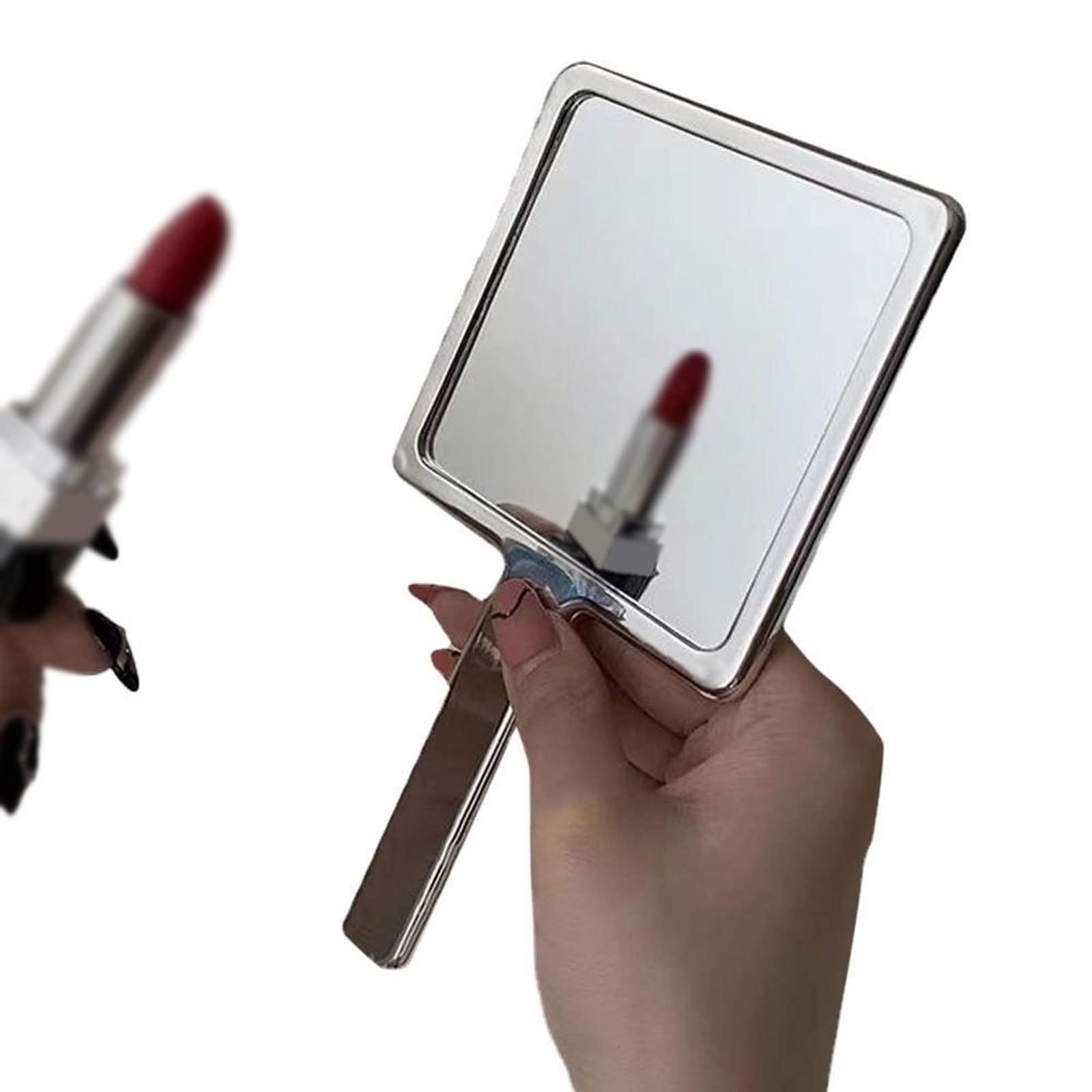 GRCQLWT GRCQLWT Vanity Mirror 1pc Women\'s Silver Vanity Mirror with Handle Frame Square Vanity Table Portable Vanity Mirror Makeup Cosmetics