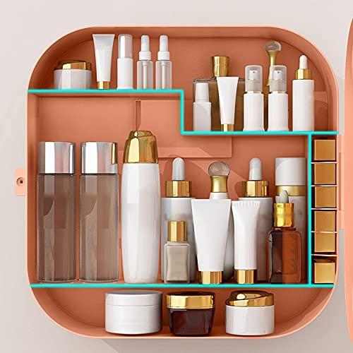 CLoxks CLoxks makeup organizer Wall mounted cosmetic storage box perforation free bathroom large-capacity skin care products lipstick hanging wall bathroom shelf cosmetics storage box