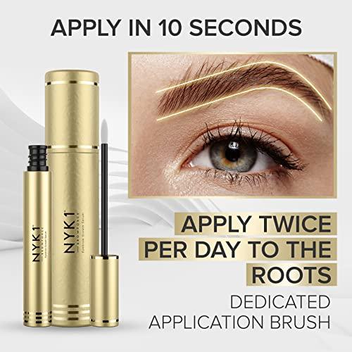 NYK1 INCREDIBLE BrowForce Eyebrow Growth Serum For Thicker Brows (8ml) Eyebrow Serum To Grow Brows For Natural Longer FULLER BROWS Brow Serum - NYK1 Lash And Brow Growth Serum Enhancing Eye Brow Serums