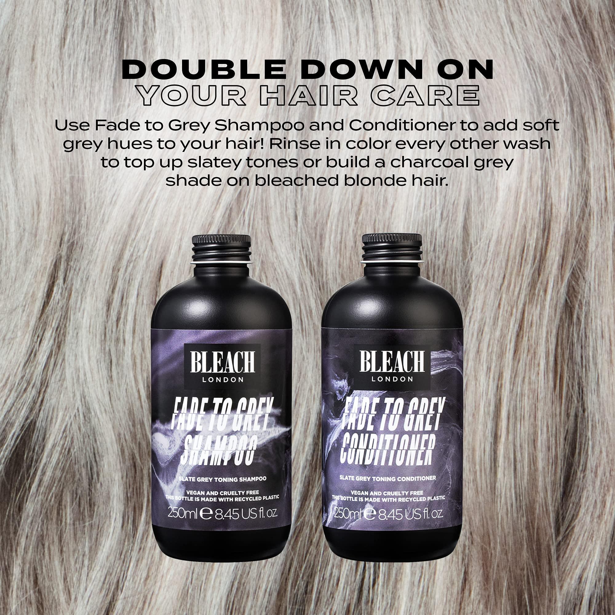 Bleach London BLEACH LONDON Fade To Grey Conditioner - Slate Grey Rinse, Color Toning and Preserving, Vegan, Cruelty Free, Daily Hair Nourishment, Color Depositing Formula, 8.45 fl oz