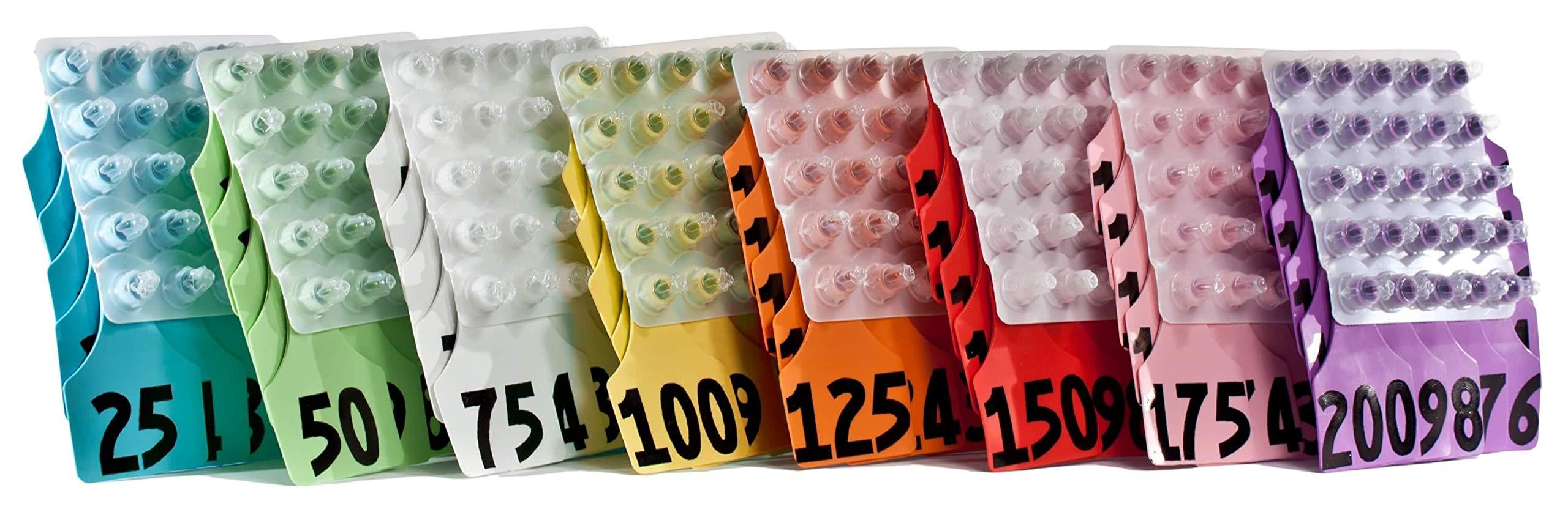 Birsppy Flexall Allflex Global Maxi Numbered Cattle Ear Tags Blue 26-50