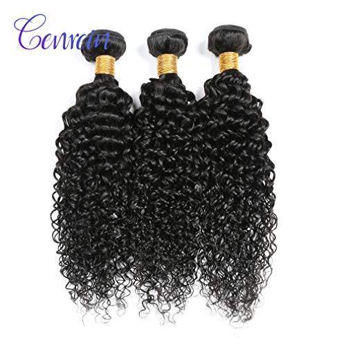 Genrein 8A Grade Curly Human Hair Bundles Brazilian Curly Virgin Human Hair Weave 3Bundles 100% Unprocessed Human Hair Extensions 16 18 20 inch Remy Human Hair Wefts Total 300g