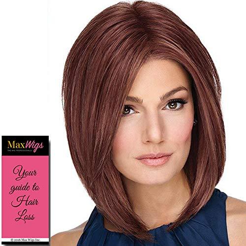Raquel Welch & Maxwigs On Point Wig Color RL19/23 BISCUIT - 12\" Perfect Angled Bob Razor Cut Heat Friendly Front Monofilament Top Classic Natural Peluca Memory Cap Bundle MaxWigs Hairloss Booklet