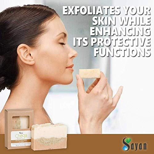 Sayan Sayan Siberian Chaga Mushroom Soap with Birch Tree Leaves and Buds - All Natural and Hand Made (3.5 oz)