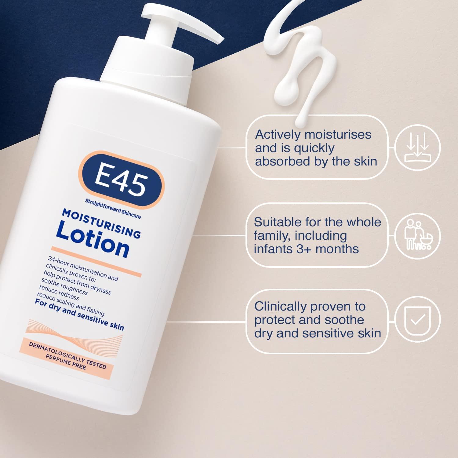 E45 E45 Dermatological Moisturising Lotion, 500 ml, Pack of 5