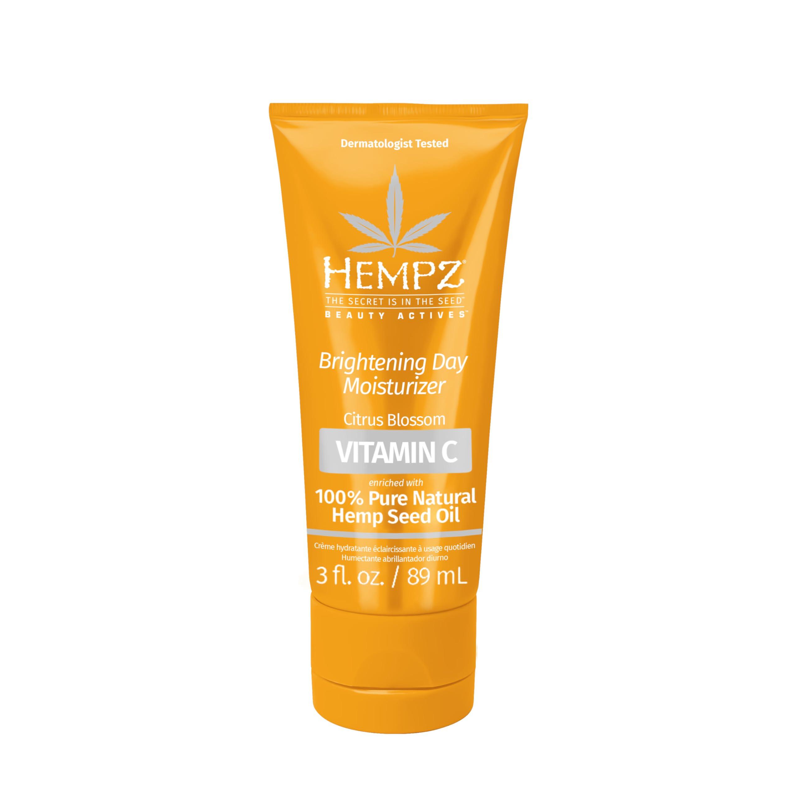 Hempz Hempz Citrus Blossom Brightening Daily Moisturizer - Hydrating Day Cream Rich with Minerals, Vitamin C, & Hempseed Oil to Hydrate & Repair Extremely Dry or Sensitive Skin, for Face & Body, 3 Oz