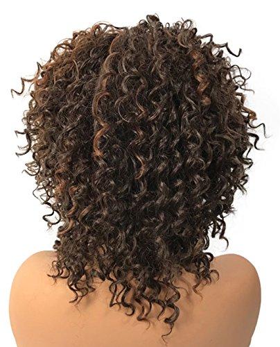 Wiginway Wiginway Women Wigs Medium Curly Brown Mixed Auburn Wig Synthetic Wigs For Black Women Vogue Wigs 8 Inch