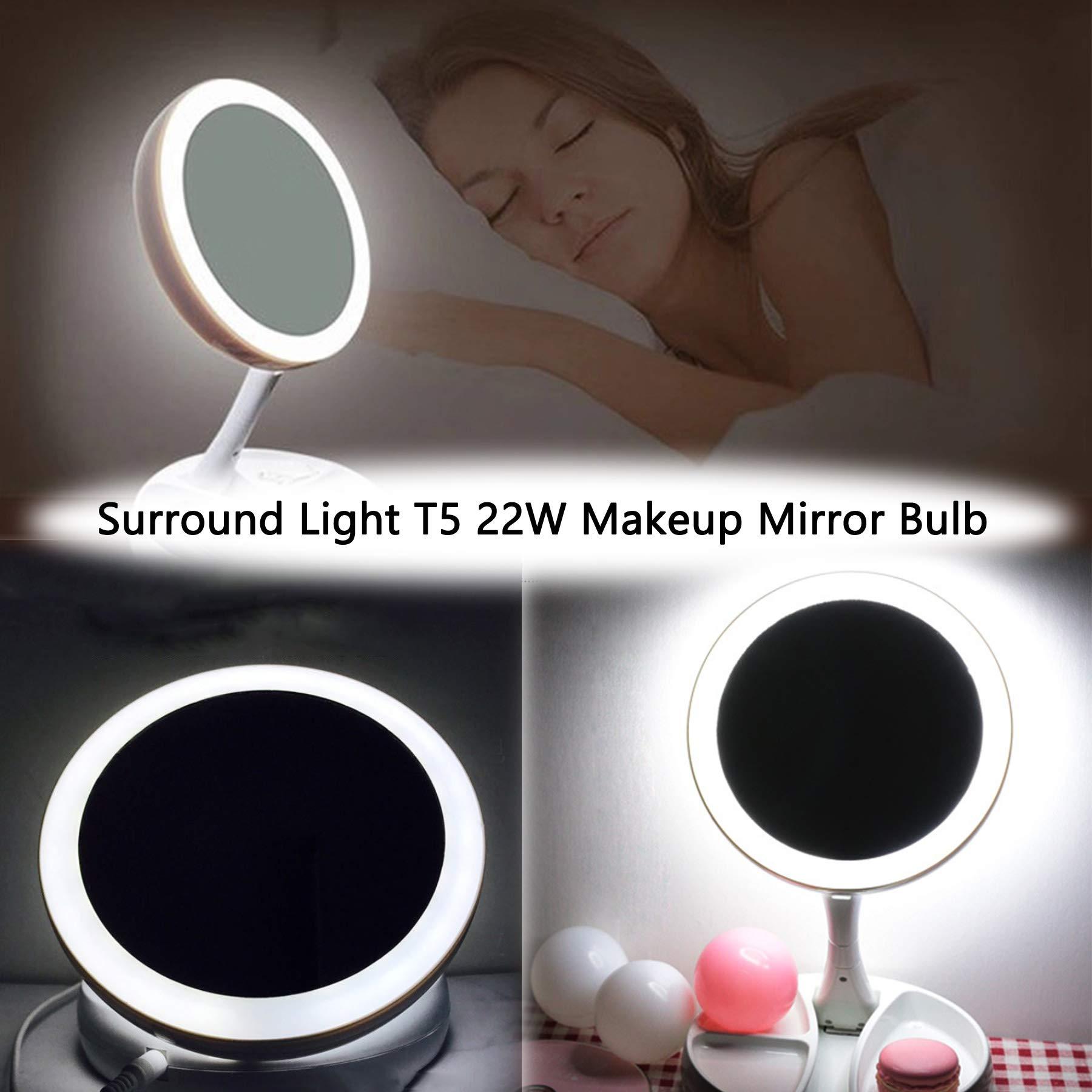 Poweka Poweka T5-22W Circular Bulb,7.25inch Round Mirror Light Bulb Replacement Compatible with Floxite/Zadro/Rialto Makeup Magnifying Vanity Mirror, Makeup Mirror Fluorescent Light Bulb