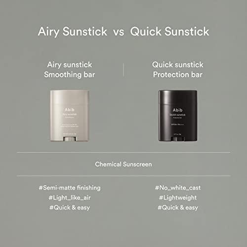 Abib Abib Airy Sunstick Smoothing Bar SPF50 | Non-Sticky Matte Finish Sun Protection for Face and Body, Long-lasting Korean Sun Stick