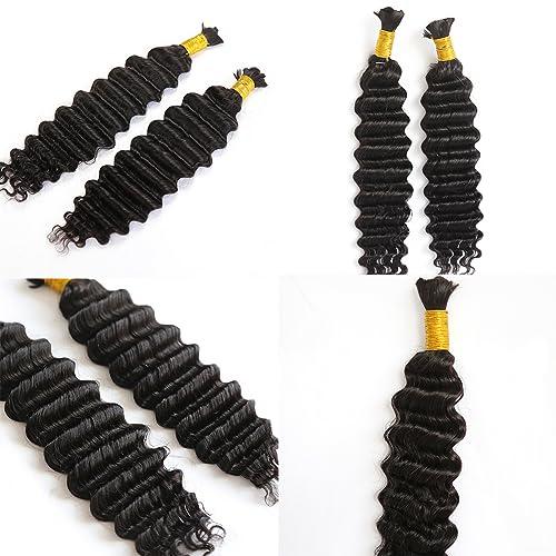 Y WIGS Y WIGS Deep Wave Bulk Human Hair for Braiding No Weft Virgin Human Hair 100g 22inch Micro Braids Human Hair Bulk NC