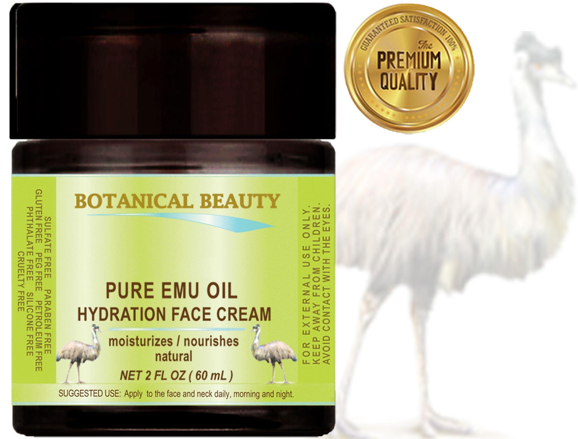 Botanical Beauty PURE EMU OIL HYDRATION FACE CREAM For Normal - Dry - Sensitive Skin. Moisturizing and Nourishing. 2 Fl. oz. - 60 ml by Botanical Beauty