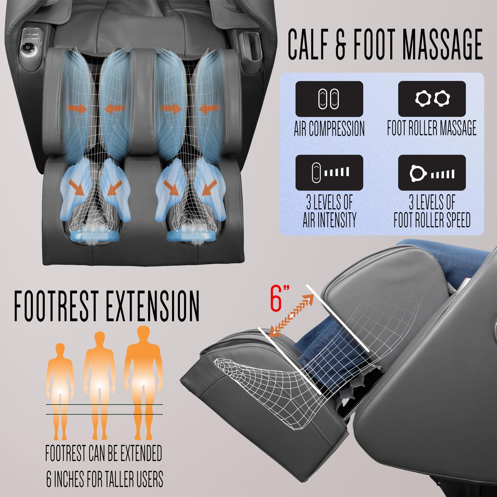 RELAXONCHAIR RELAXONCHAIR Massage Chair,Jasper Full Body Zero Gravity Massage Chair, Deep Tissue SL-Track Recliner, Robotic Massage Hands, Bluetooth Speakers, Foot Rollers, Heat & Air Massage Therapy, US Warranty