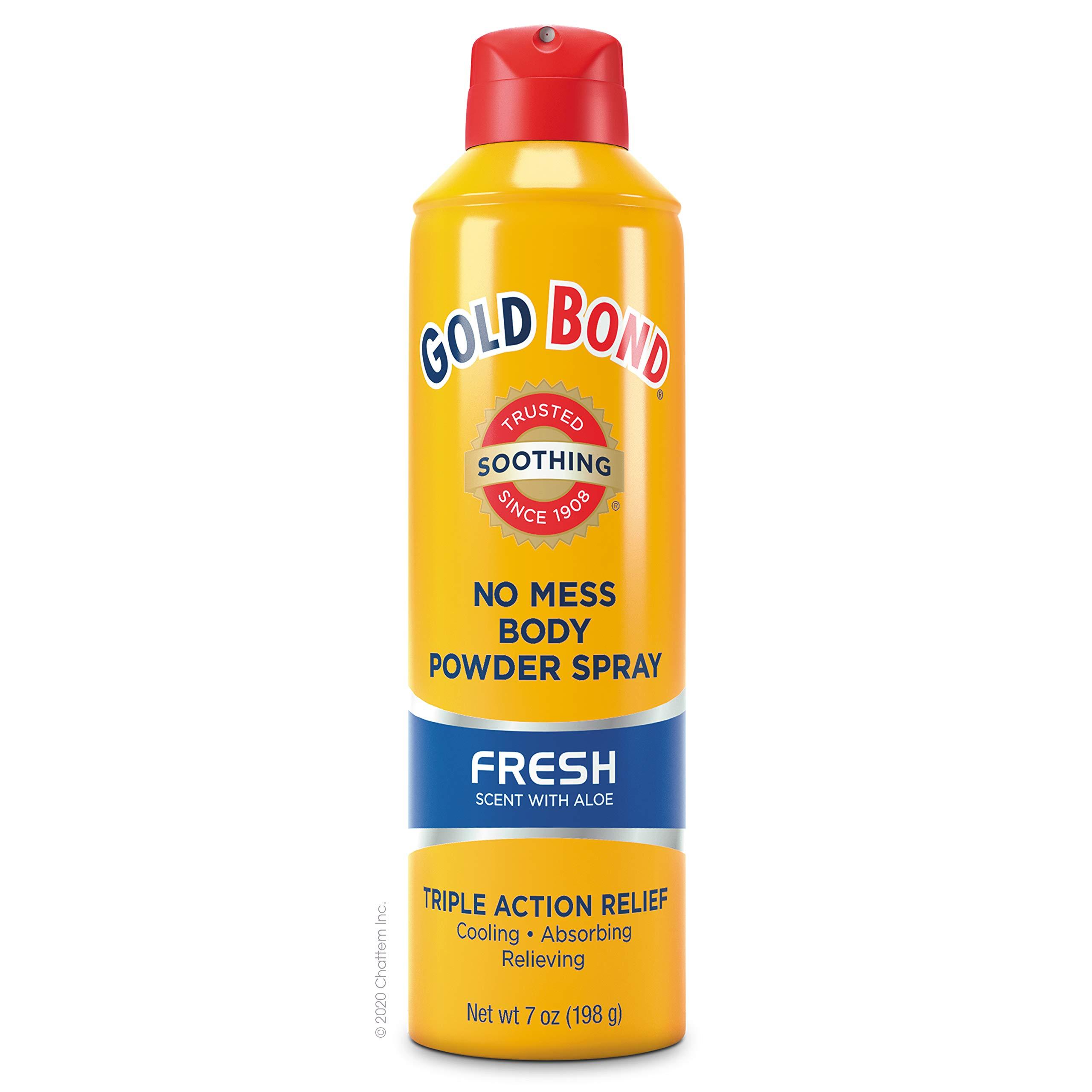 Gold Bond Gold Bond No Mess Spray Powder, Fresh Scent with Aloe, 7 Ounce, Pack of 2