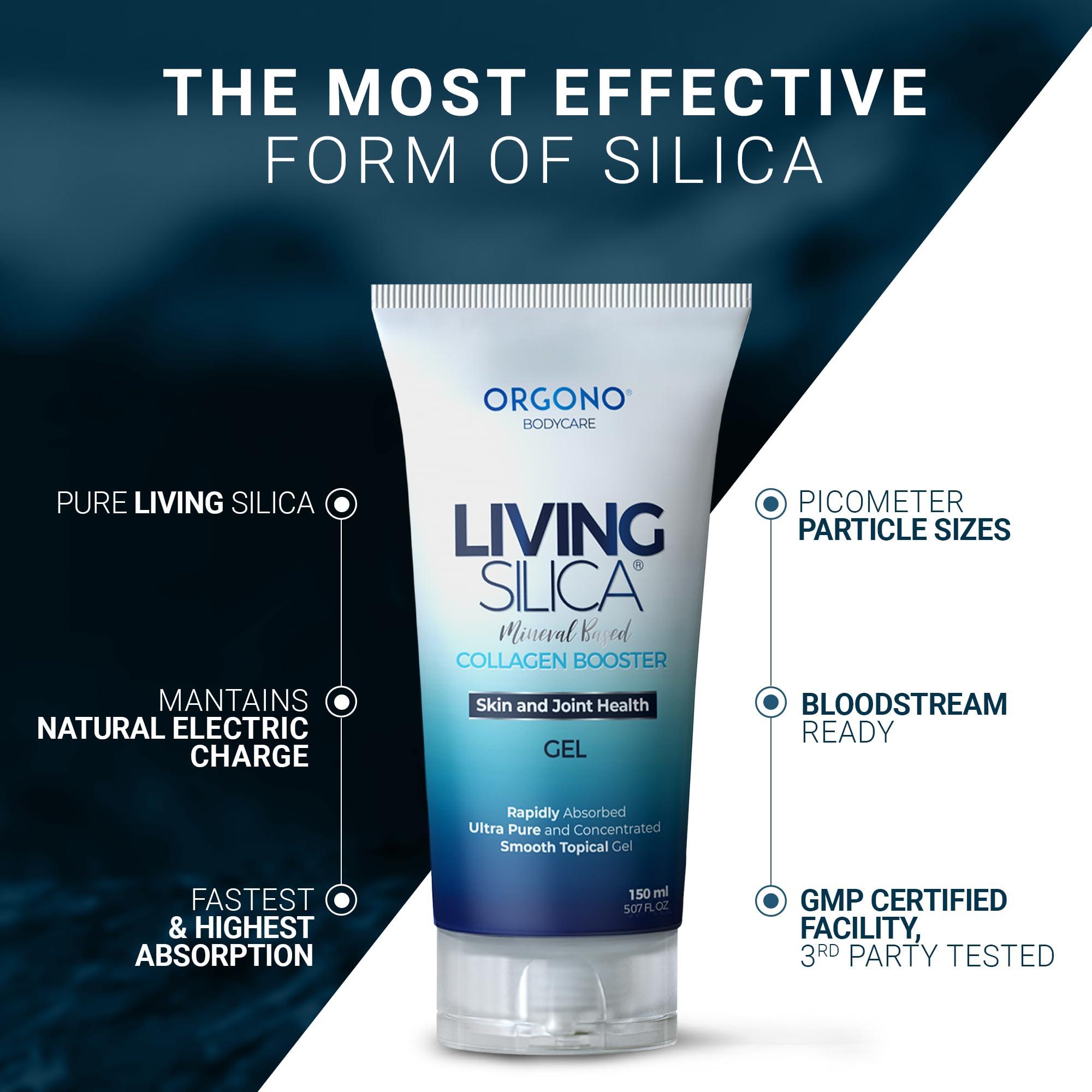 Orgono Living Silica Orgono Living Silica Mineral-Based Collagen Booster Gel | Topical Use & Dermal Absorption | Clinically Proven | Supports Skin & Joint Health | Promotes Hydration & Collagen Regeneration | 150mL