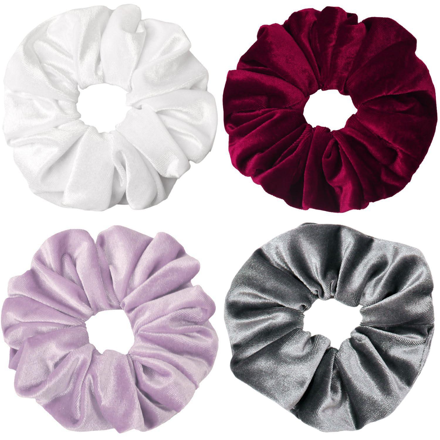 GOLD XIONG PADISHAH Velvet Scrunchies for Women, Big Hair Scrunchies for Thick Hair, Jumbo Elastic Scrunchies, Oversized Hair Scrunchy, Large Scrunchie, Extra Large Scrunchies