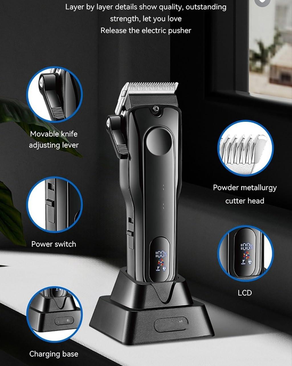 toothgeneric toothgeneric Hair Cutting Tool, Metal Men\'s Professional Hair Trimmer Electric Beard & Hair Clipper Rechargeable Hair Cutter Machine Haircut